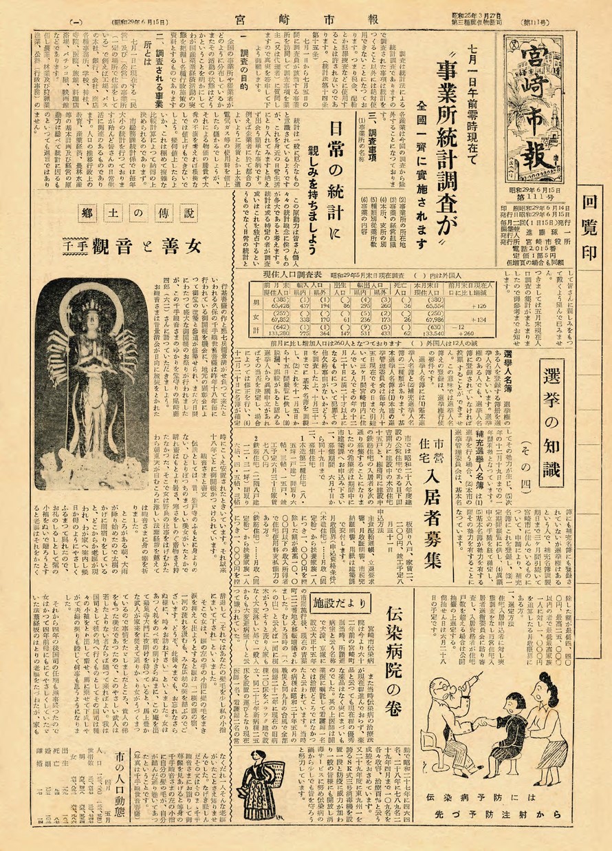 宮崎市報　111号　1954年6月号の表紙画像